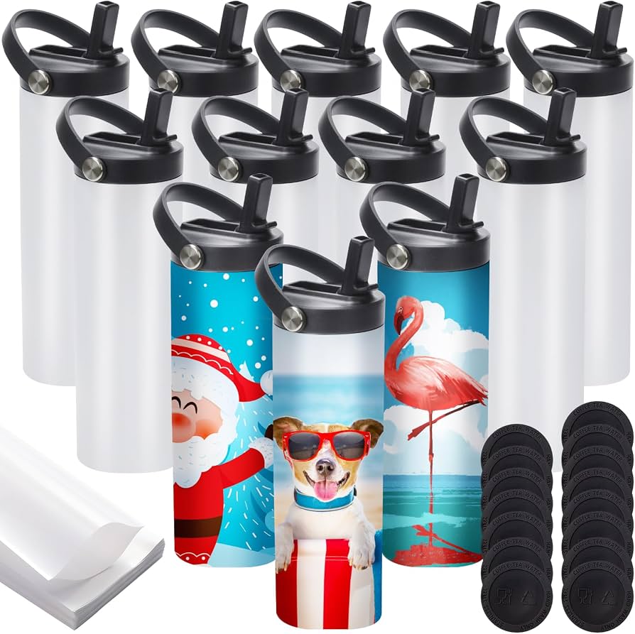 Sublimated tumblers with custom printed designs