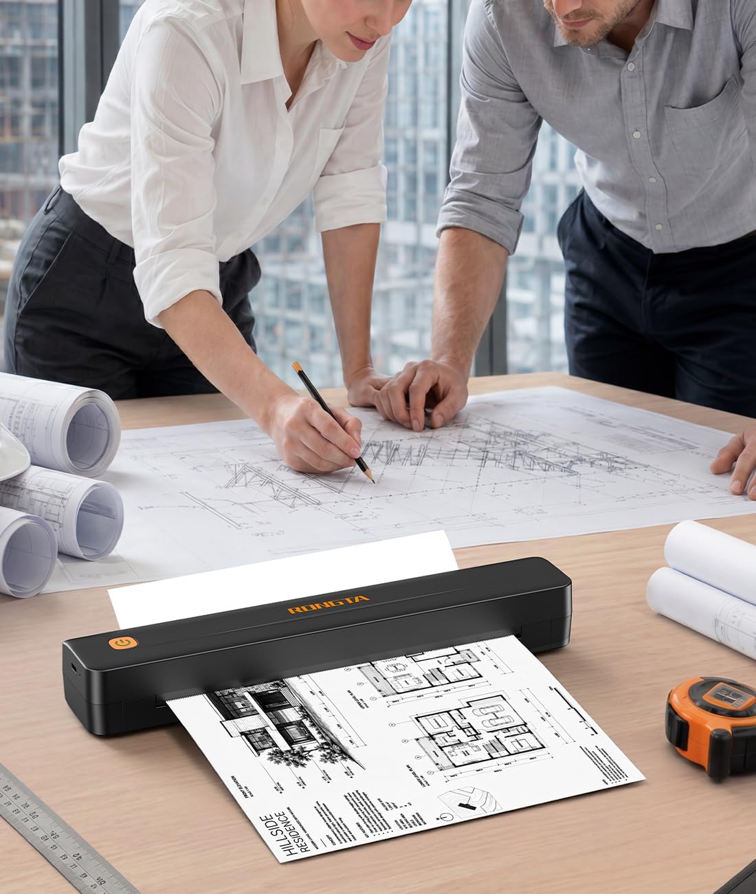 Thermal printer producing a printed receipt