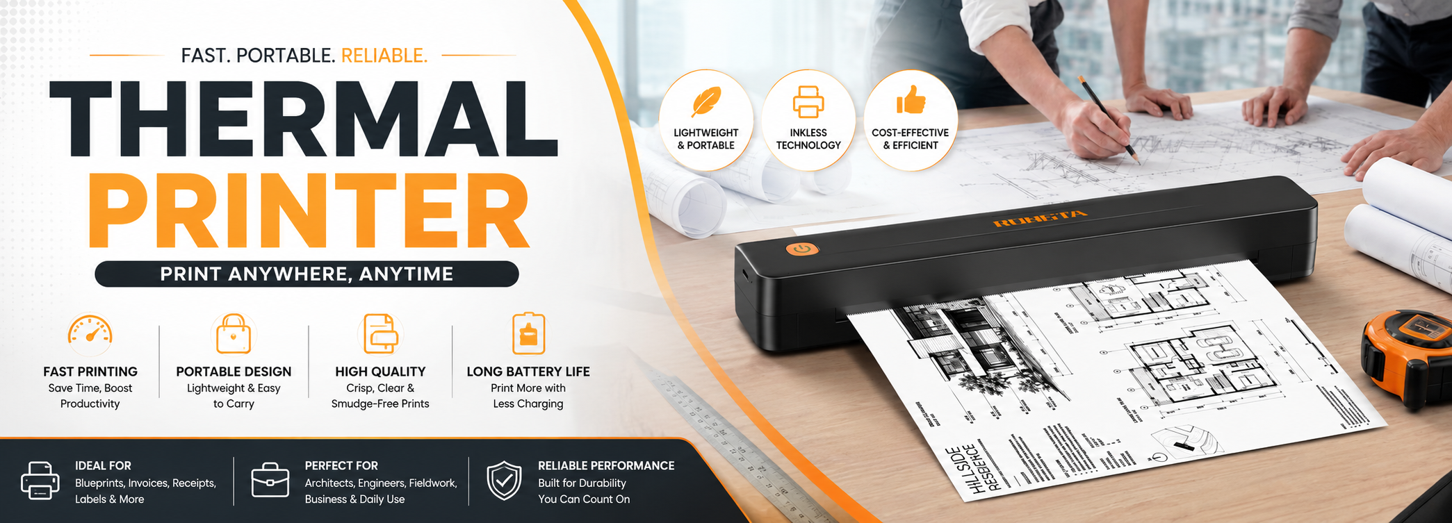 Thermal printer banner